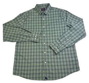 UNTUCKit Men’s XL Slim Fit Green Navy Plaid Long Sleeve Button Shirt